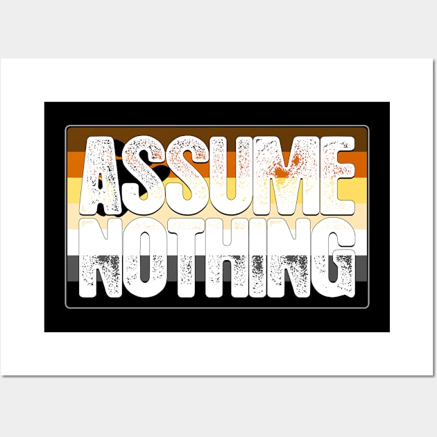 Assume Nothing Bear Pride Flag Wall Art by wheedesign